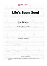 Sheet music, chords Joe Walsh - Life’s Been Good