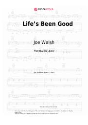 Sheet music, chords Joe Walsh - Life’s Been Good