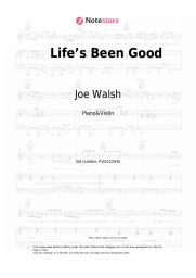 Sheet music, chords Joe Walsh - Life’s Been Good