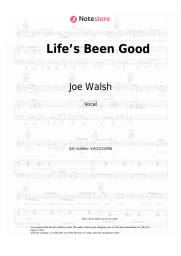 Sheet music, chords Joe Walsh - Life’s Been Good