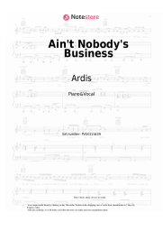 Sheet music, chords Ardis - Ain't Nobody's Business