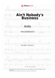 Sheet music, chords Ardis - Ain't Nobody's Business