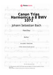 Sheet music, chords Johann Sebastian Bach - Canon Trias Harmonica a 8 BWV 1072