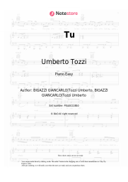 Sheet music, chords Umberto Tozzi - Tu