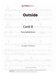 Sheet music, chords Cardi B - Outside