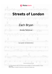 Sheet music, chords Zach Bryan - Streets of London