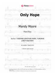 Sheet music, chords Mandy Moore - Only Hope