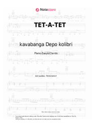 Sheet music, chords kavabanga Depo kolibri - ТЕТ-А-ТЕТ
