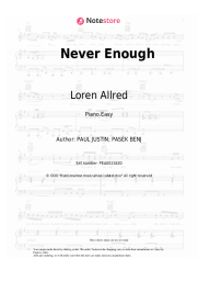 Sheet music, chords Loren Allred - Never Enough