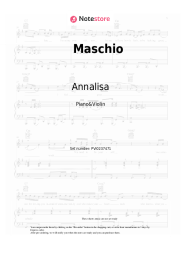 Sheet music, chords Annalisa - Maschio