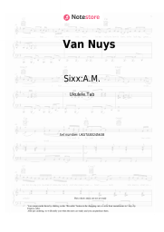 Sheet music, chords Sixx:A.M. - Van Nuys