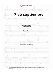 Sheet music, chords Mecano - 7 de septiembre