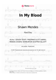 Sheet music, chords Shawn Mendes - In My Blood