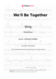 Sheet music, chords Sting - We'll Be Together