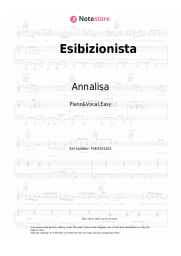 Sheet music, chords Annalisa - Esibizionista