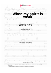 Sheet music, chords World hive - When my spirit is weak