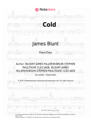 Sheet music, chords James Blunt - Cold