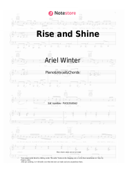 Sheet music, chords Ariel Winter - Rise and Shine