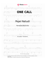 Sheet music, chords Pepel Nahudi - ONE CALL