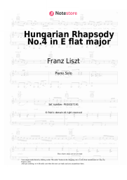 Sheet music, chords Franz Liszt  - Hungarian Rhapsody No.4 in E flat major