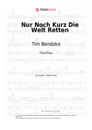 Sheet music, chords Tim Bendzko - Nur Noch Kurz Die Welt Retten
