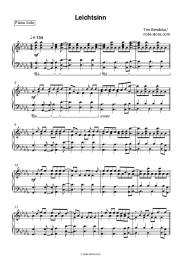 Sheet music, chords Tim Bendzko - Leichtsinn