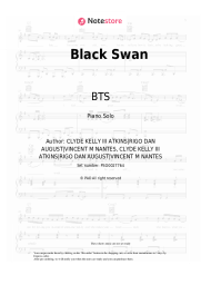 Sheet music, chords BTS - Black Swan
