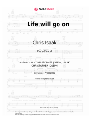 Sheet music, chords Chris Isaak - Life will go on
