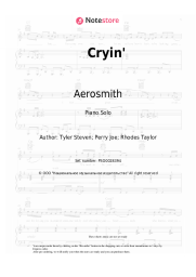 Sheet music, chords Aerosmith - Cryin'