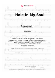 Sheet music, chords Aerosmith - Hole In My Soul