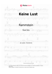 Sheet music, chords Rammstein - Keine Lust