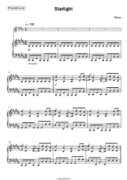 Sheet music, chords Muse - Starlight