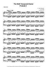 Sheet music, chords Johann Sebastian Bach - Prelude and Fugue in C minor, BWV 847