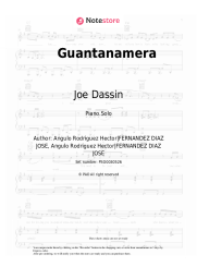 Sheet music, chords Joe Dassin - Guantanamera