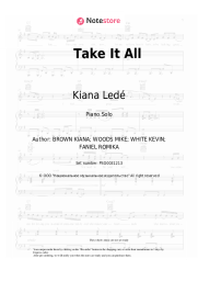 Sheet music, chords Kiana Ledé - Take It All