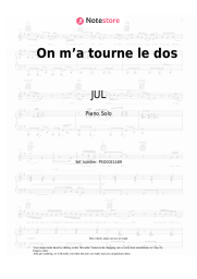 Sheet music, chords JUL, Loredana - On m’a tourne le dos