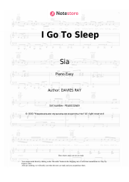 Sheet music, chords Sia - I Go To Sleep