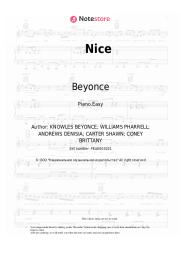 Sheet music, chords Beyonce, Jay-Z - Nice