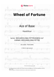 Sheet music, chords Ace of Base - Wheel of Fortune