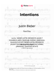 Sheet music, chords Justin Bieber, Quavo - Intentions