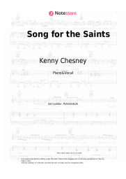 Sheet music, chords Kenny Chesney - Song for the Saints