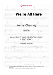 Sheet music, chords Kenny Chesney - We're All Here