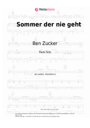 Sheet music, chords Ben Zucker - Sommer der nie geht