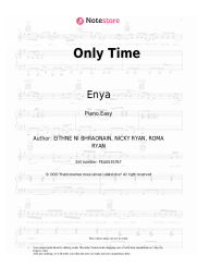 Sheet music, chords Enya - Only Time