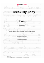 Sheet music, chords Kaleo - Break My Baby