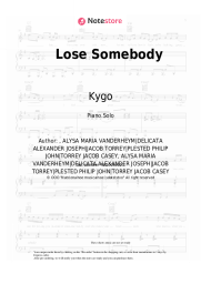Sheet music, chords Kygo, OneRepublic - Lose Somebody