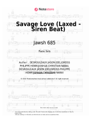 Sheet music, chords Jawsh 685, Jason Derulo - Savage Love (Laxed - Siren Beat)