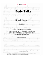 Sheet music, chords Burak Yeter - Body Talks