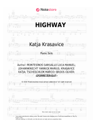 Sheet music, chords Katja Krasavice, Elif - HIGHWAY