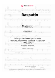 Sheet music, chords Majestic, Boney M - Rasputin